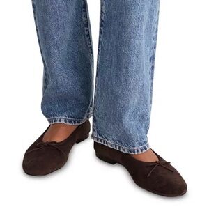 Madewell April Brown Suede Flats, Dark Carob Size 8